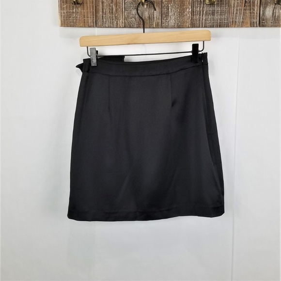 ASTR the label Black Satin Ruffle Isa Mini Skirt, Size Medium - Picture 4 of 8